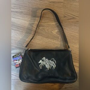 Laurel Burch Black Shoulder Bag with Silver Accents